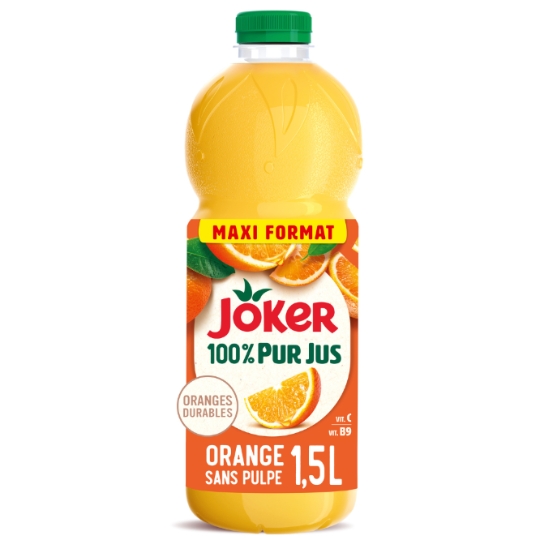 Jus d'Orange Sans Pulpe Engagé Sans Sucres Ajoutés JOKER