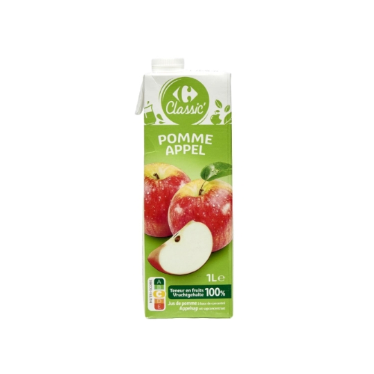 Jus de pomme sans sucres ajoutés CARREFOUR CLASSIC'