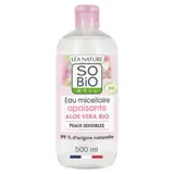Eau micellaire Apaisante Visage Yeux Lèvres au Pur Jus d'Aloe Vera et à la Rose Bio Peau Sensible et Réactive SO'BIO ETIC