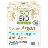 Crème Anti-âge Légère Jour Visage Peau Normale à Sèche Précieux Argan Bio SO'BIO ETIC