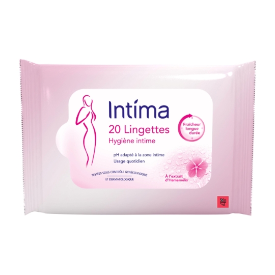 Lingettes Intime à l'Hamamélis Fraîcheur Longue Durée INTIMA