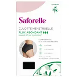 Culotte menstruelle Noire Taille 42 Flux Abondant Coton Bio SAFORELLE