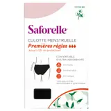 Culotte menstruelle Noire Première Règles Coton Bio SAFORELLE