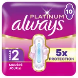 Serviettes Hygiéniques avec Ailettes Flux Modéré Taille 2 Platinum ALWAYS