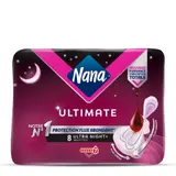 Serviettes Hygiéniques avec Ailettes Ultra Night+ Flux Abondant Ultimate NANA