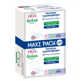 Serviettes Hygiéniques Hypoallergéniques avec Aillettes Flux Normal Extra Fine Ultra Absorbante LOVE AND GREEN
