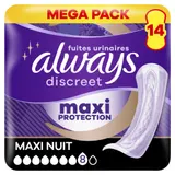 Serviettes Hygiéniques pour Fuites Urinaires Femmes Maxi Nuit Absorption 8 Discreet ALWAYS