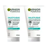 Nettoyant Exfoliant Masque 3en1 Saclicylique Argile Purifiante GARNIER