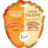 Soin Pieds Duo Gommage Pieds Exfoliant - Crème talons Hydratante FRENCH TENDANCE