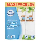 Papier Toilette Doux Double Épaisseur Compact Essentiel CARREFOUR ESSENTIAL
