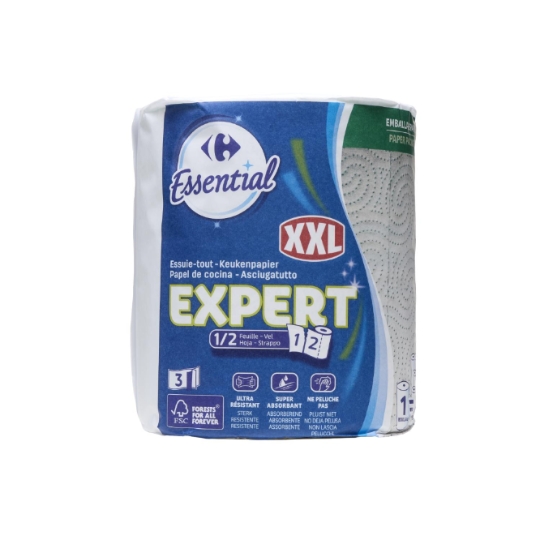 Essuie-tout ultra résistant, super absorbant et ne peluche pas CARREFOUR