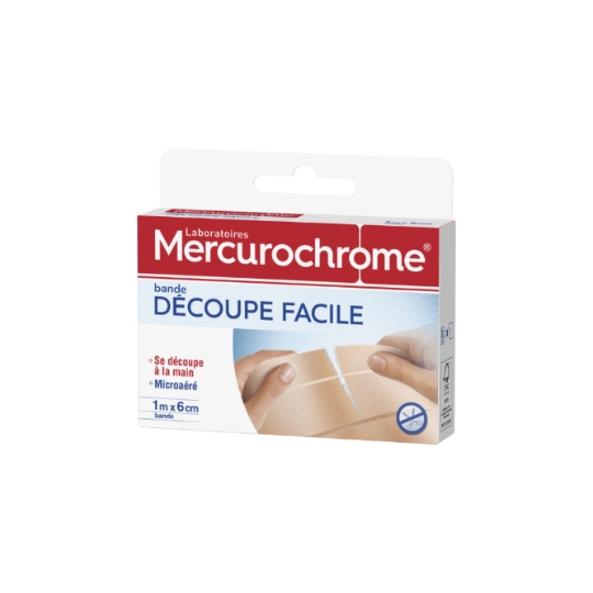 Bande Découpe Facile Microaéré 1m x 6cm MERCUROCHROME