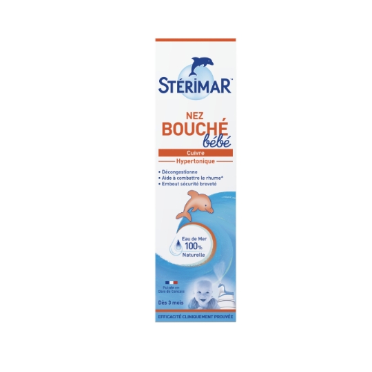 Spray Nasal Décongestion Nez Bouché Bébé à l'Eau de Mer 100% Naturelle Microdiffusion STERIMAR