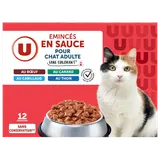 Sachets fraicheur pour chat Emincés en sauce viandes & poissons 12x100g