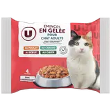 Sachet fraîcheur pour chat Emincés en gelée cnrd/plt/dinde/foie volaille st4x100g