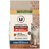 Croquettes sans céréales.riche en boeuf frais pour chat adulte stérilisé  1,5kg