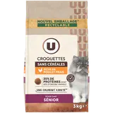 Croquettes pour chat senior, sans céréales, riches en poulet  3kg