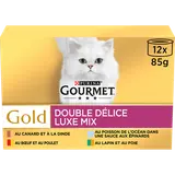 Sachets fraîcheur pour chat GOLD Double Délice GOURMET - 12x85g