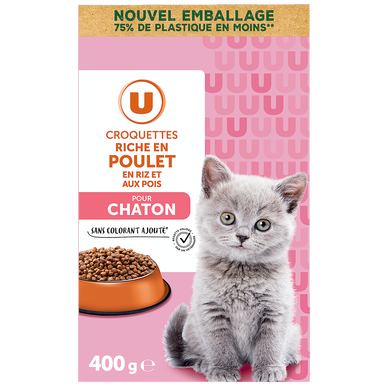 Croquettes pour chaton riches en poulet  400g