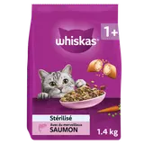 Croquettes au Saumon pour chat adulte stérilisé WHISKAS 1,4kg