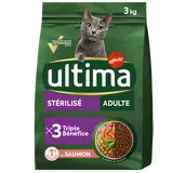 Croquettes pour chats stérilisés au saumon ULTIMA, 3kg