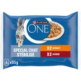 Sachets fraîcheur pour chat adulte stérilisé Poulet Boeuf PURINA ONE-4x85g