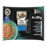 Sachets fraîcheur chat Mini filets aux poissons en sauce SHEBA - 4x85g
