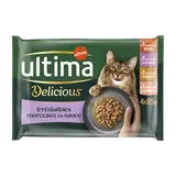 Sachets fraîcheur pour chats stérilisés poulet/dinde/boeuf&agneau ULTIMA - 4x85g