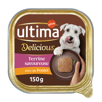 Terrine au poulet pour petit Chien ULTIMA 150g
