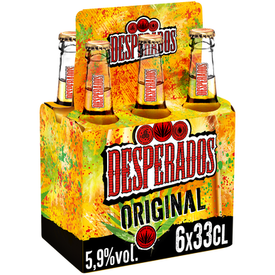 Bière arômatisée téquila DESPERADOS, 5,9° 6x33cl