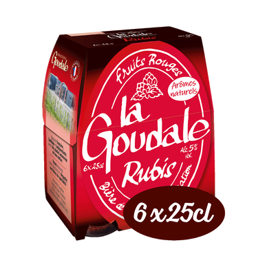 Bière aromatisée aux fruits rouges rubis LA GOUDALE, 5°, bouteille 6x25cl