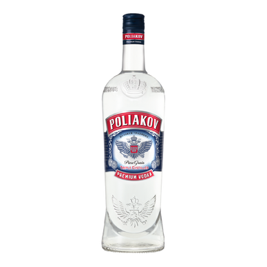 Vodka Pure Grain Triple Distilled POLIAKOV, 37,5°, 1L