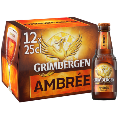 Bière ambrée GRIMBERGEN, 6,5° - Bouteilles 12x25cl