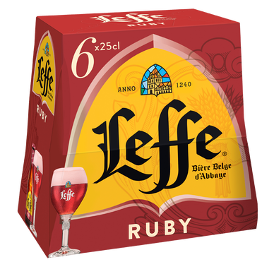 Bière ruby aromatisée fruits rouges LEFFE, 5° - bouteille 6x25cl