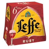 Bière ruby aromatisée fruits rouges LEFFE, 5° - bouteille 6x25cl
