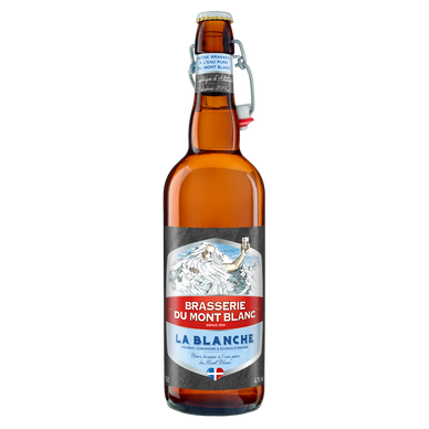 Bière La Blanche BRASSERIE DU MONT BLANC  4,7° - Bouteille 75cl