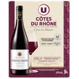 Vin rouge Côtes du Rhône AOP rouge Croix des Alliances U bib 3 litres