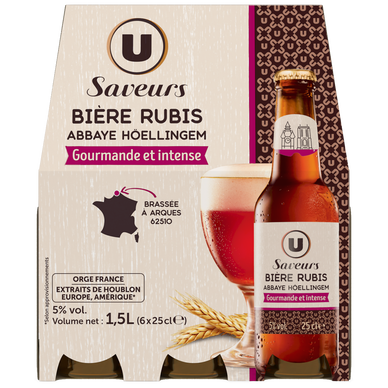 Bière rubis Abbaye Höellingem arôme fruits rouges  5°, 6x25cl