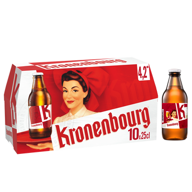 Bière blonde KRONENBOURG, 4,2° - Bouteilles 10x25cl