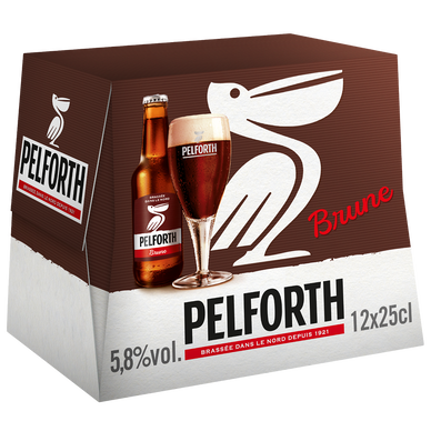 Bière brune PELFORTH, 6,5°, pack de bouteilles 12x25cl