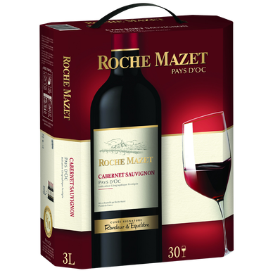 Vin rouge IGP de pays d'Oc Cabernet Sauvignon ROCHE MAZET, fontaine àvin de 3l