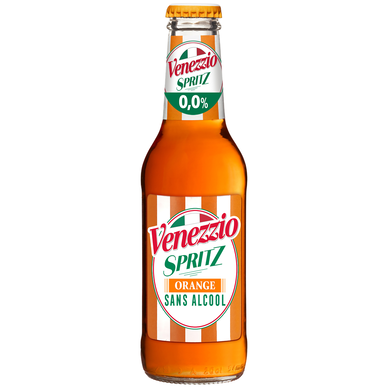 Cocktail Pétillant sans alcool Spritz Orange VENEZZIO, 4x20cl