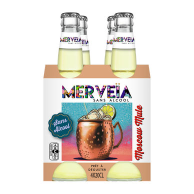 Mocktail sans alcool Moscow Mule Merveia U 4x20cl