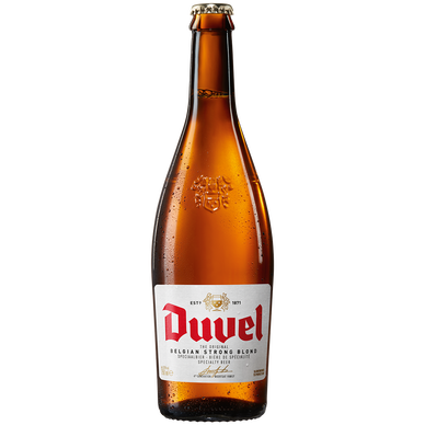 Bière blonde artisanale de spécialité belge DUVEL 8,5°, bouteille de 75cl