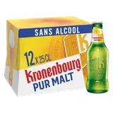 Bière blonde sans alcool KRONENBOURG Pur Malt , 0,4° - Bouteilles 12x25cl