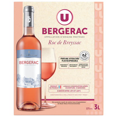 Bergerac AOP rosé Roc de Breyssac fontaine à vin 3L
