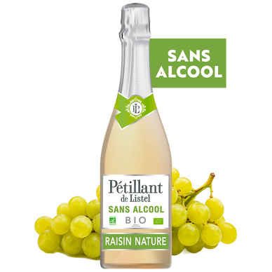 Pétillant de LISTEL sans alcool aromatisé raisin bio 75cl