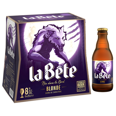 Bière blonde LA BÊTE, 8° - Bouteille 6x25cl