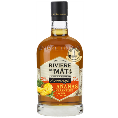 Arrangé ananas caramélisé, boisson à base de rhum RIVIÈRE DU MÂT, 35°,70cl