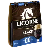 Bière brune sans alcool LICORNE  BLACK - 0° 3x33cl